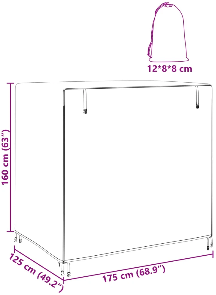 Lauko sūpynių uždangalas 175 x 125 x 180 cm 210D Oxford audinys