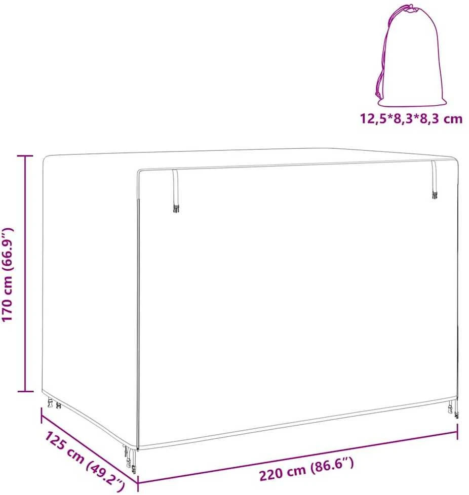 Lauko sūpynių uždangalas 220 x 125 x 170 cm