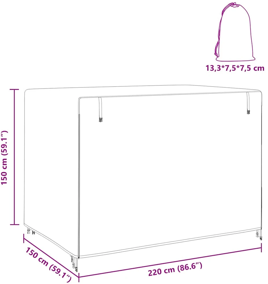 Lauko sūpynių uždangalas 220 x 150 x 150 cm