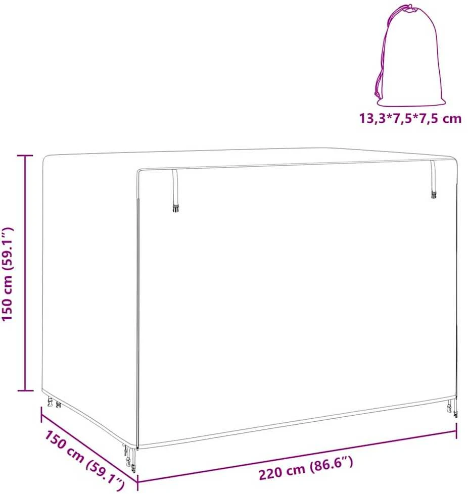Lauko sūpynių uždangalas 220 x 150 x 150 cm
