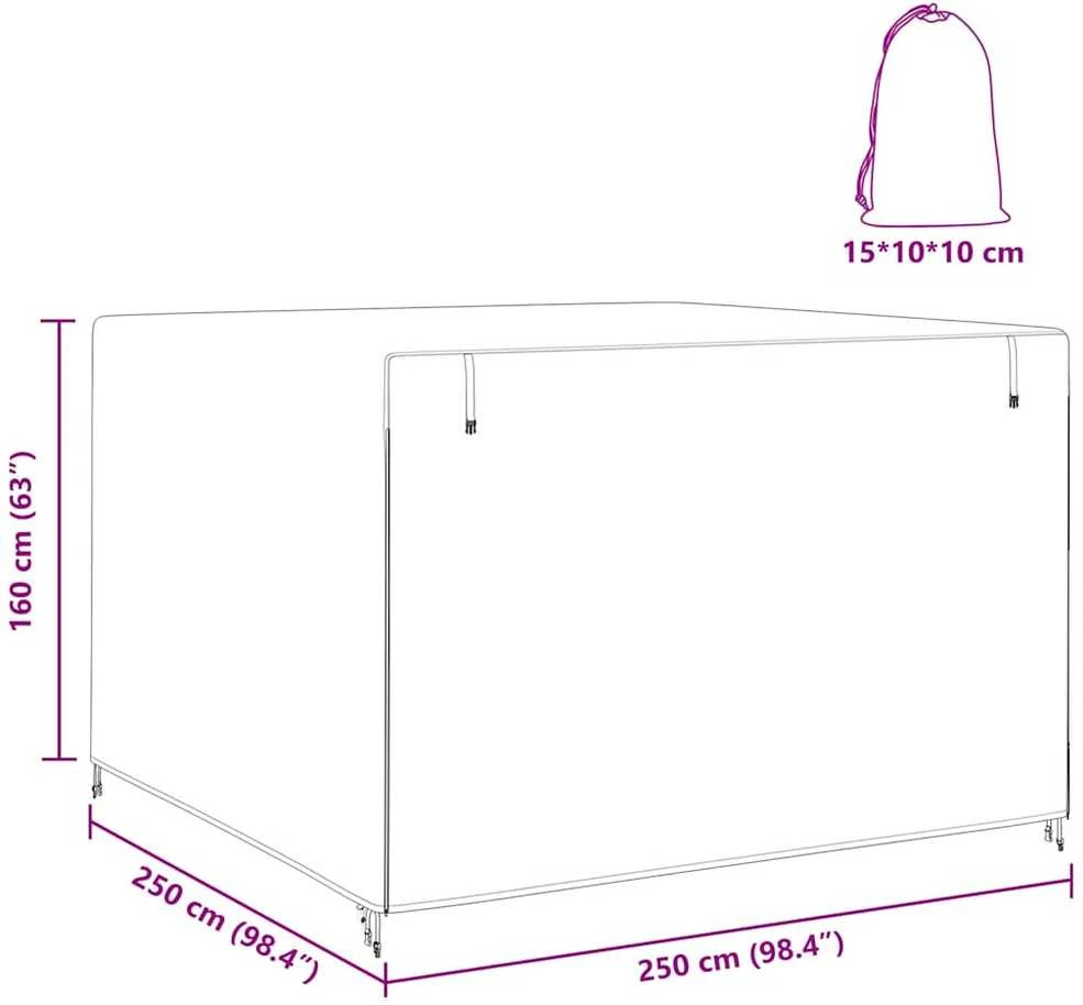 Lauko sūpynių uždangalas 250 x 250 x 160 cm