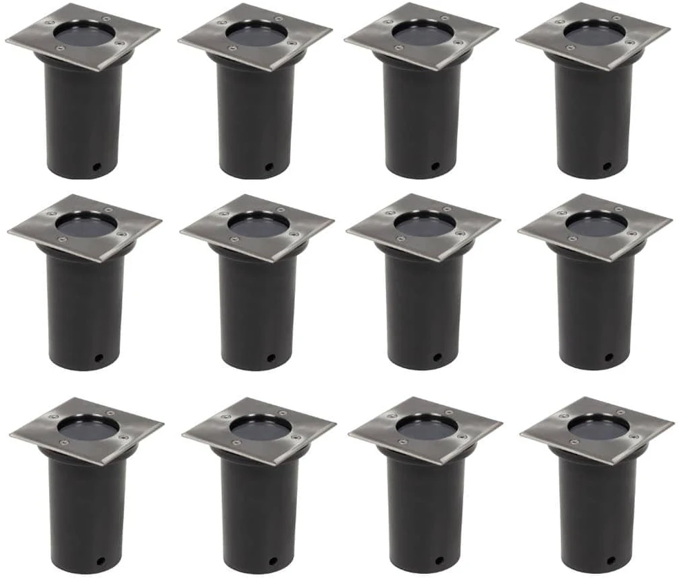 Lauko šviestuvai, 12 vnt., kvadrat., įsmeig. į žemę