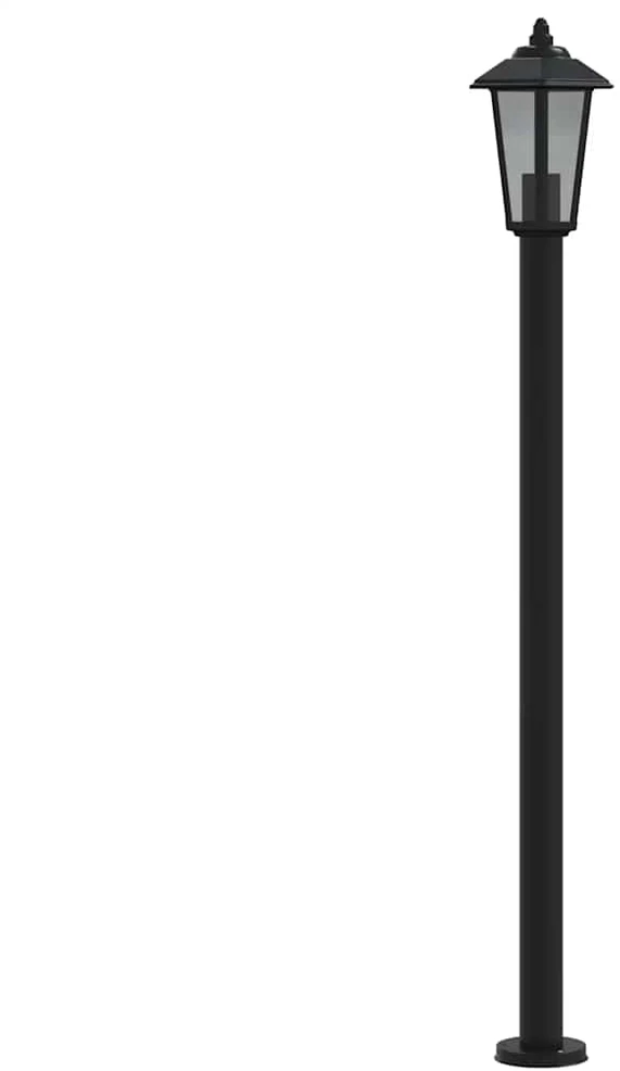 Lauko šviestuvai, 3vnt., juodi, 120cm, nerūdijantis plienas