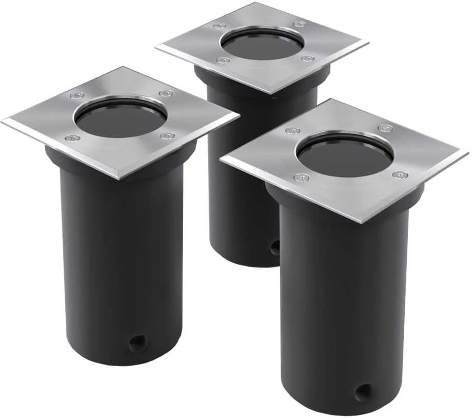 Lauko šviestuvai, 3vnt., kvadrat., smegiami į žemę