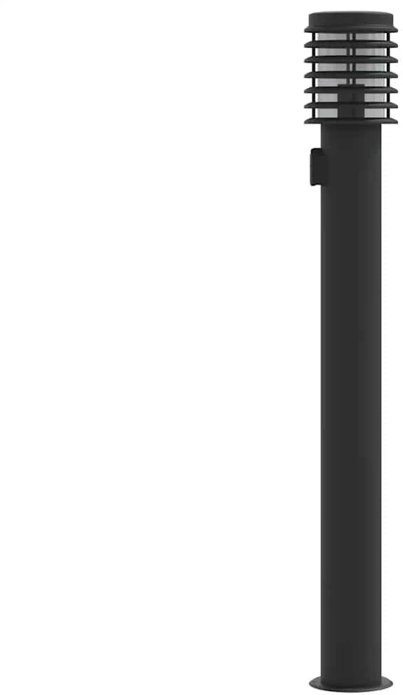 Lauko šviestuvai su išvedimu, 3vnt., juodi, 110cm, plienas