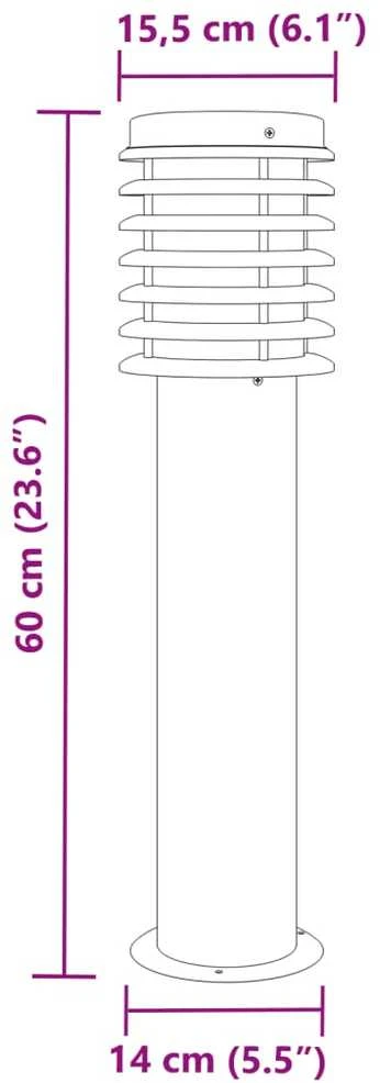 Lauko šviestuvas, 3vnt., juodas, 60cm, nerūdijantis plienas