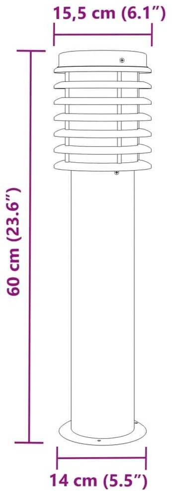 Lauko šviestuvas, juodos spalvos, 60cm, nerūdijantis plienas