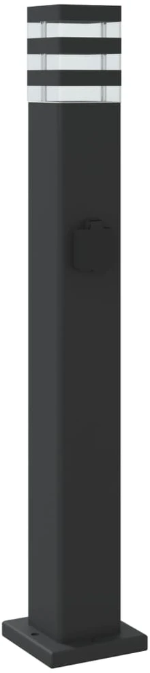 Lauko šviestuvas su išvedimu, 3vnt., juodas, 80cm, aliuminis