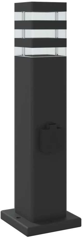 Lauko šviestuvas su išvedimu, 3vnt., juodi, 50cm, aliuminis