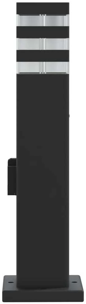 Lauko šviestuvas su išvedimu, 3vnt., juodi, 50cm, aliuminis