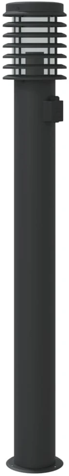 Lauko šviestuvas su išvedimu, juodas, 110cm, plienas