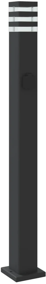 Lauko šviestuvas su išvedimu, juodas, 110cm, aliuminis