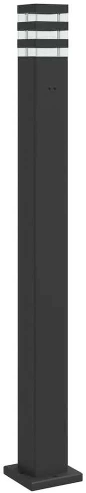 Lauko šviestuvas su išvedimu, juodas, 110cm, aliuminis