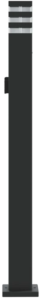 Lauko šviestuvas su išvedimu, juodas, 110cm, aliuminis