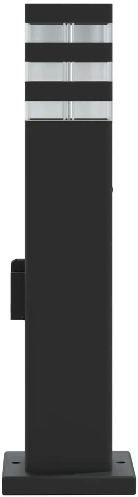 Lauko šviestuvas su išvedimu, juodas, 50cm, aliuminis