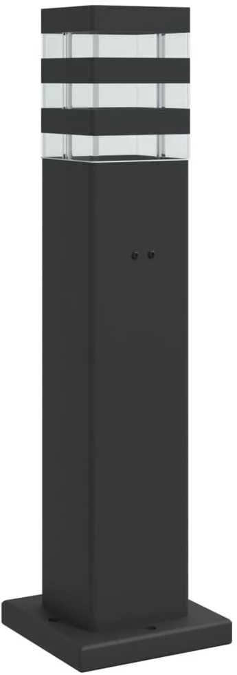 Lauko šviestuvas su išvedimu, juodas, 50cm, aliuminis