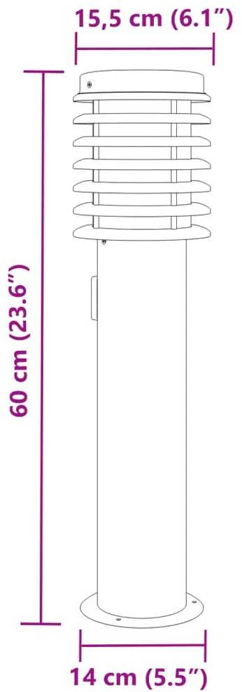 Lauko šviestuvas su išvedimu, juodas, 60cm, plienas