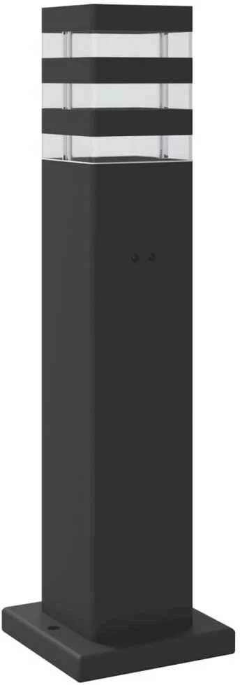 Lauko šviestuvas su jutikliu, 3vnt., juodi, 50cm, aliuminis