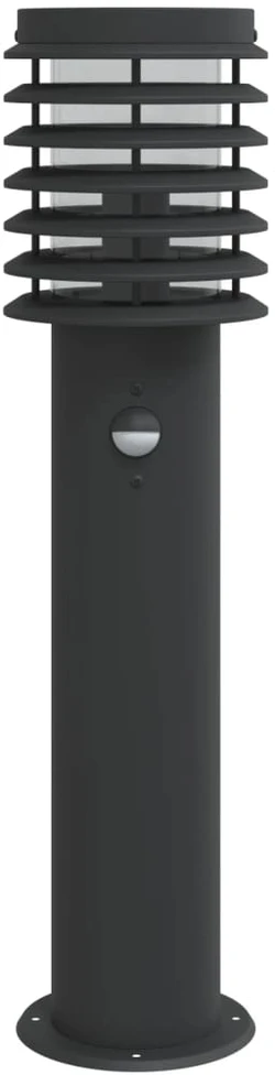 Lauko šviestuvas su jutikliu, juodas, 60cm, plienas