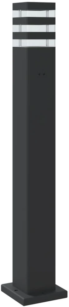 Lauko šviestuvas su jutikliu, juodas, 80cm, aliuminis