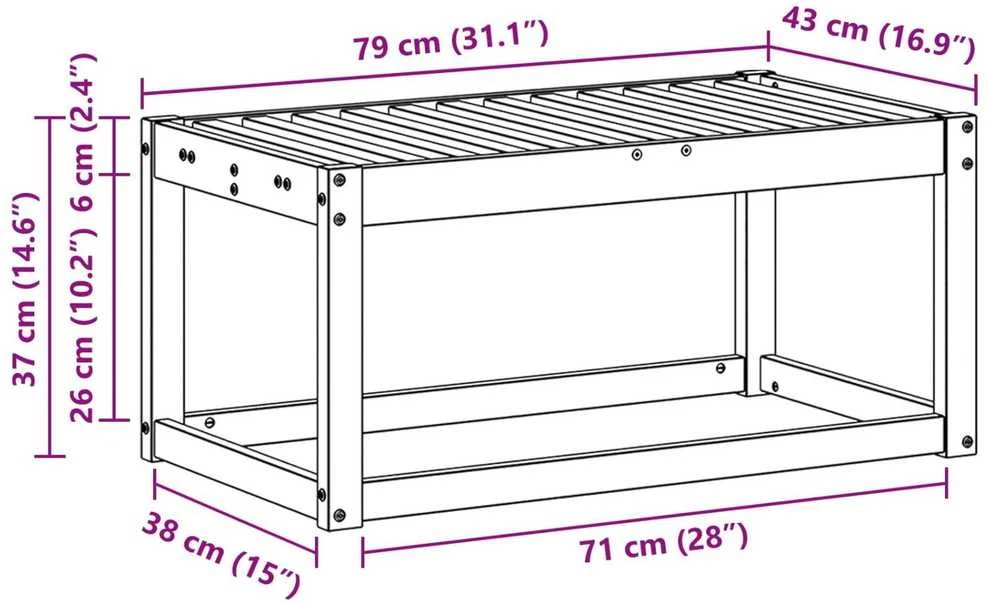 Lauko Taburets Kietos akacijos mediena Natūrali 79 x 43 x 37 cm