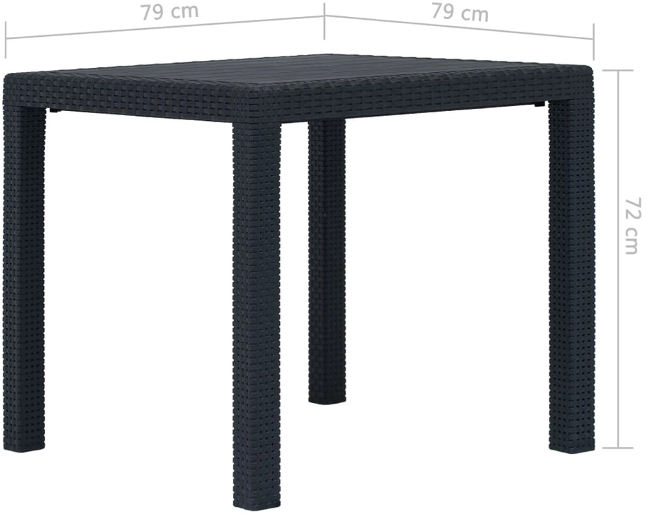 Lauko baldų komplektas Lauko valg. baldų komplekt., 5d., antrac. sp., ratano imitacija
