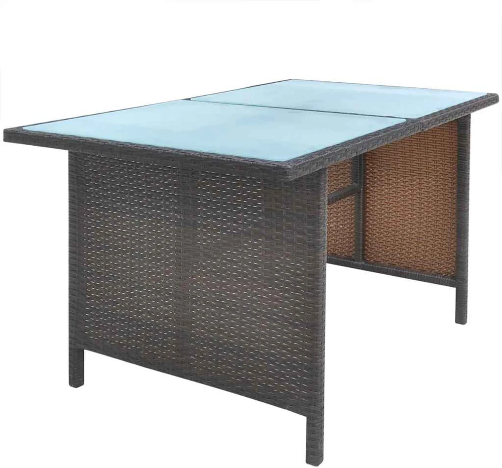Lauko baldų komplektas Lauko valg. baldų komplekt. su pagalv., 6d., rudas, polirat.