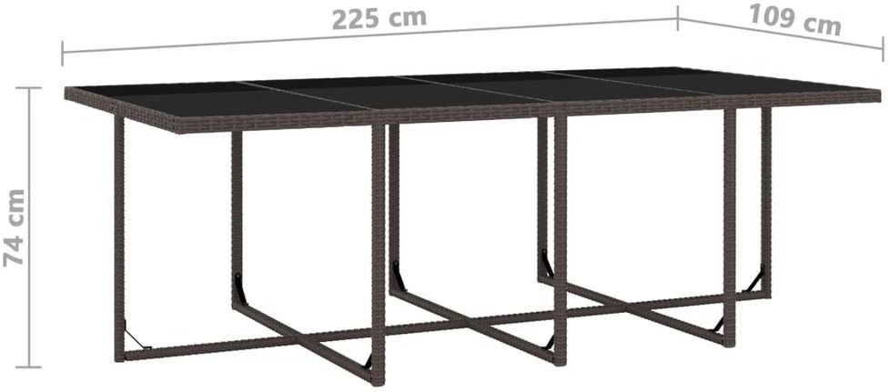 Lauko baldų komplektas Lauko valg. baldų komplekt. su pagalv., 13d., rudas, polirat.