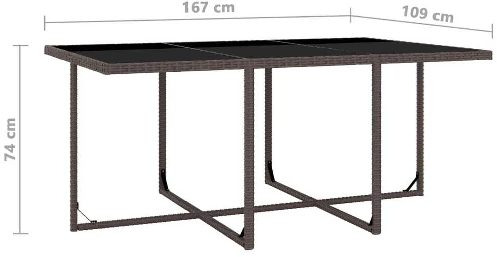 Lauko baldų komplektas Lauko valg. baldų komplekt. su pagalv., 11d., rudas, polirat.