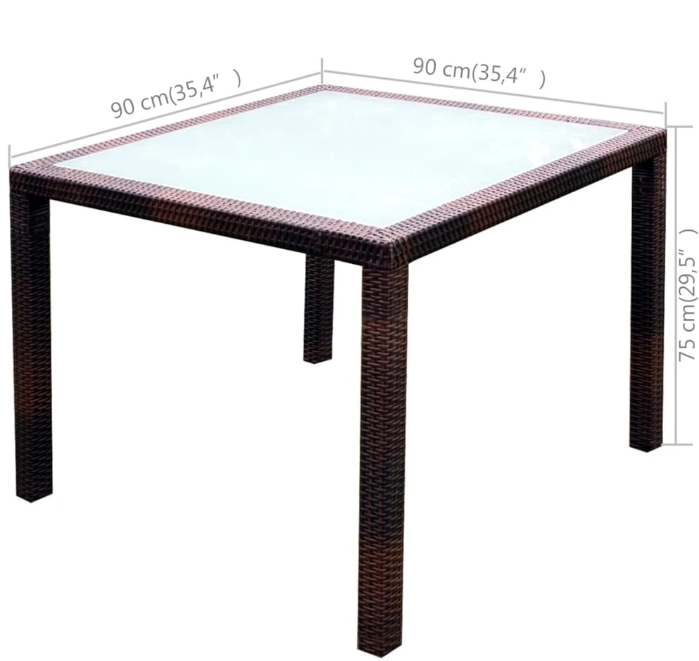 Lauko baldų komplektas Lauko valg. baldų komplekt. su pagalv., 5d., rudas, polirat.