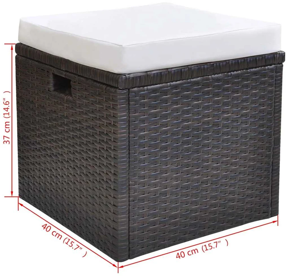 Lauko baldų komplektas Lauko valg. baldų komplekt. su pagalv., 6d., rudas, polirat.