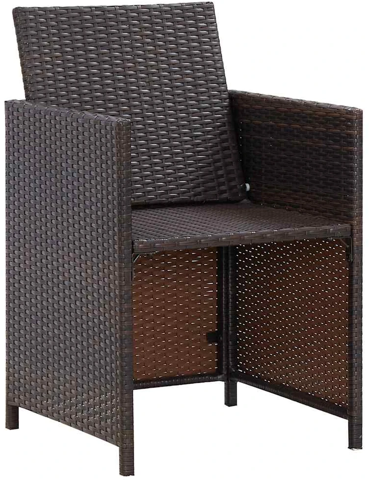 Lauko baldų komplektas Lauko valg. baldų komplekt. su pagalv., 5d., rudas, polirat.