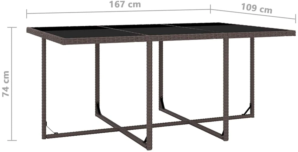 Lauko baldų komplektas Lauko valg. baldų komplekt. su pagalv., 11d., rudas, polirat.