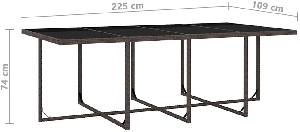 Lauko baldų komplektas Lauko valg. baldų komplekt. su pagalv., 13d., rudas, polirat.