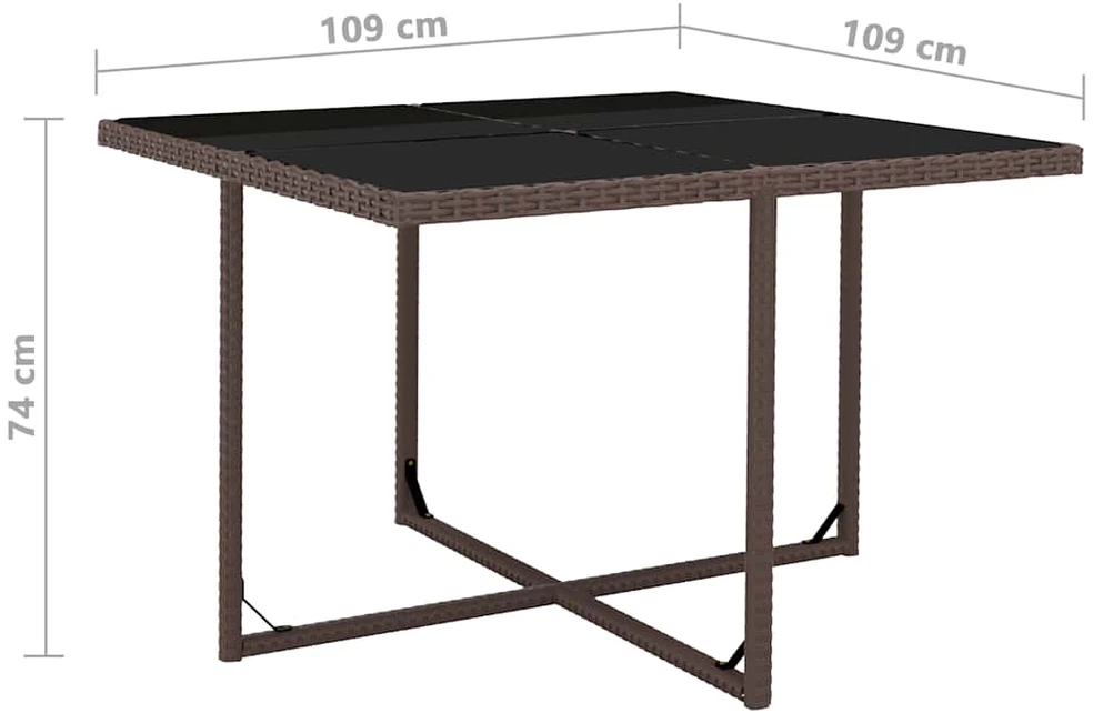 Lauko baldų komplektas Lauko valg. baldų komplekt. su pagalv., 9d., rudas, polirat.