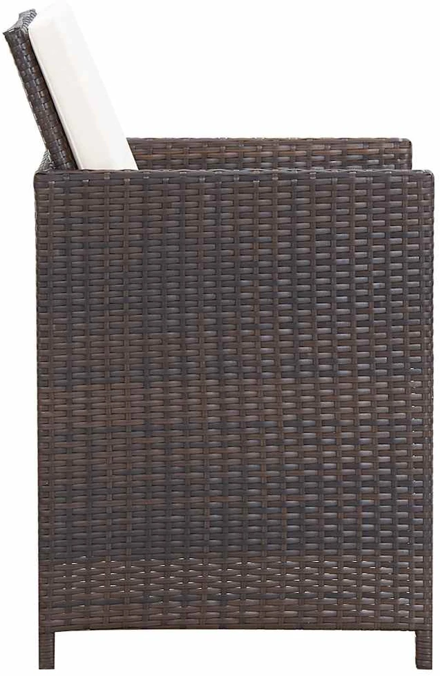 Lauko baldų komplektas Lauko valg. baldų komplekt. su pagalv., 5d., rudas, polirat.