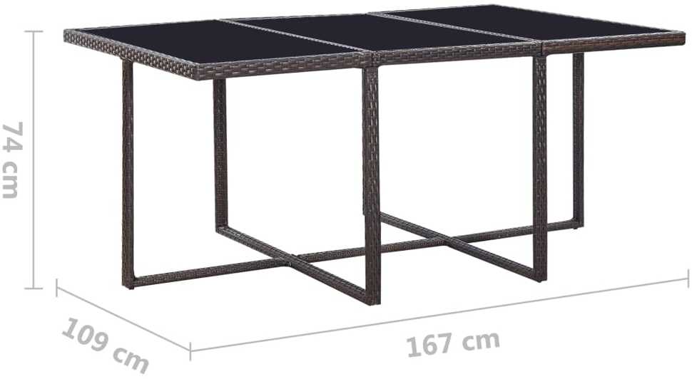 Lauko baldų komplektas Lauko valg. baldų komplekt. su pagalv., 11d., rudas, polirat.