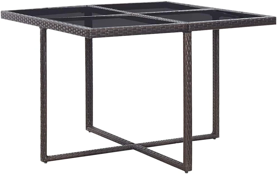 Lauko baldų komplektas Lauko valg. baldų komplekt. su pagalv., 9d., rudas, polirat.