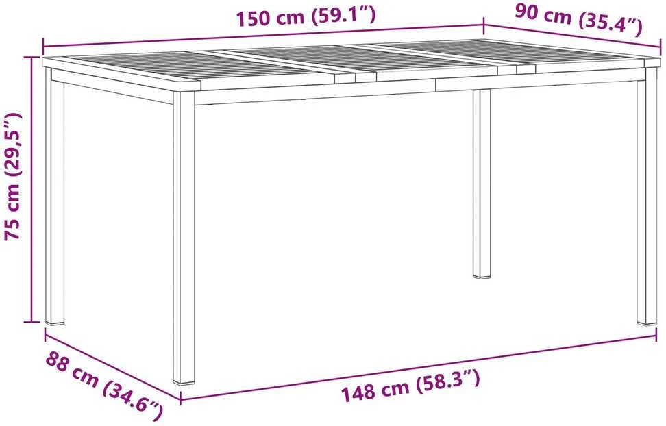 Valgomojo stalas 150x90x75 cm