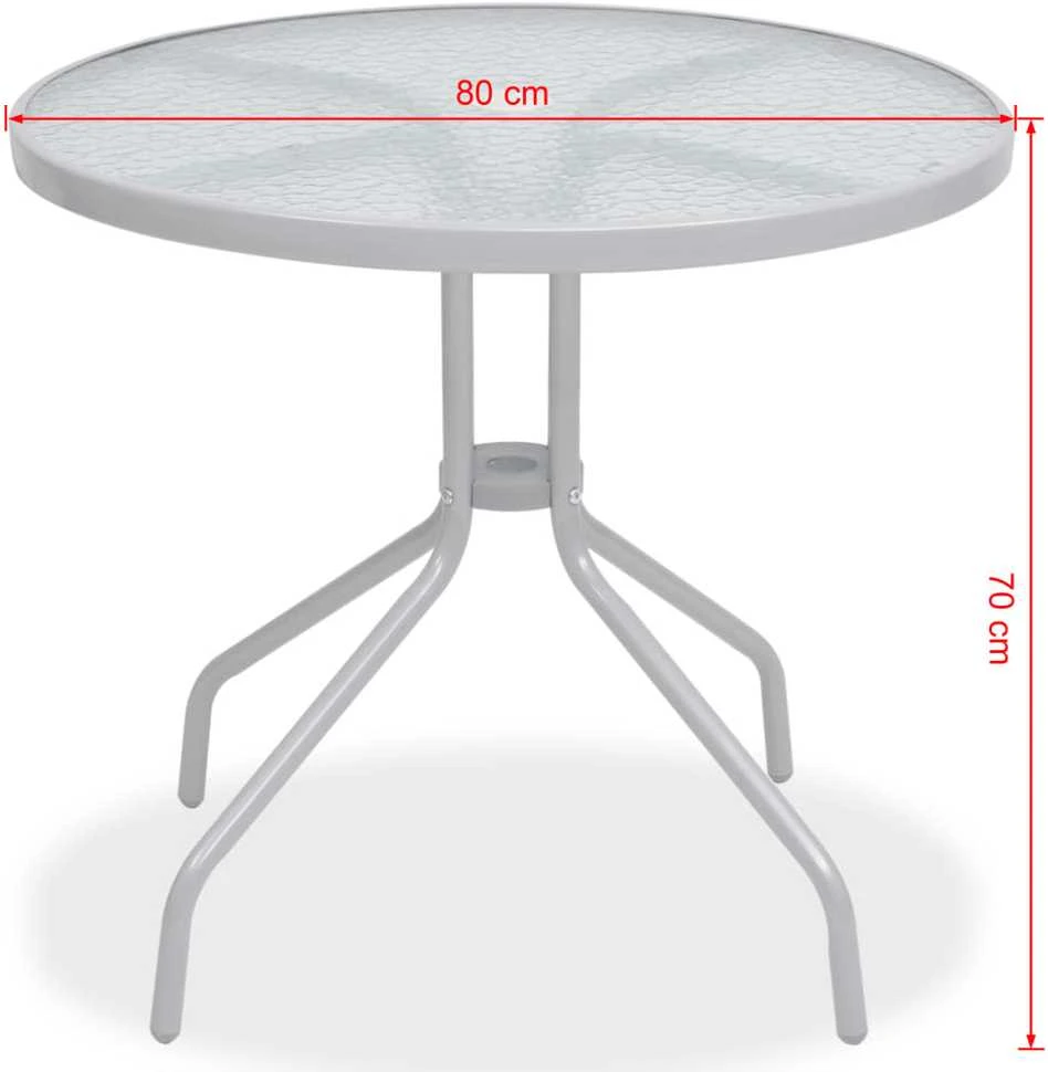 Lauko baldų komplektas Lauko valgomojo baldų kompl., 6d., plienas ir tekst., pilkas