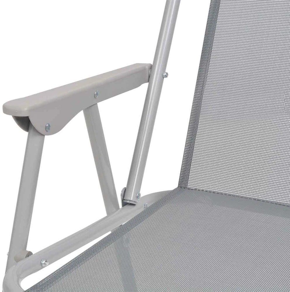 Lauko baldų komplektas Lauko valgomojo baldų kompl., 8d., plien. ir tekstil., pilka
