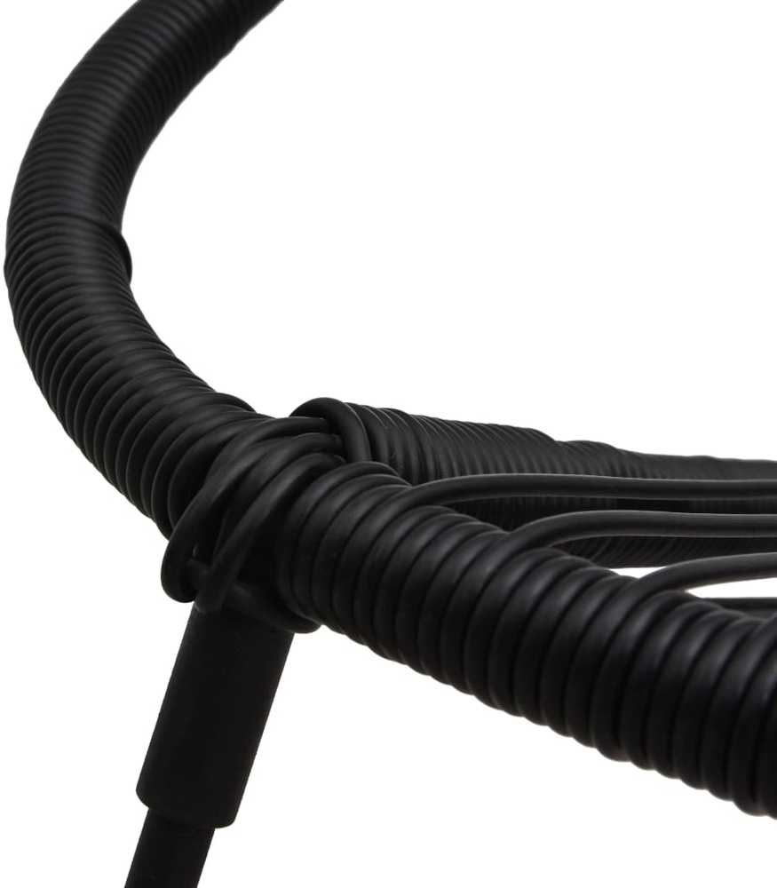 Lauko valgomojo baldų komplektas, 3 dalių, juodas, PVC ratanas