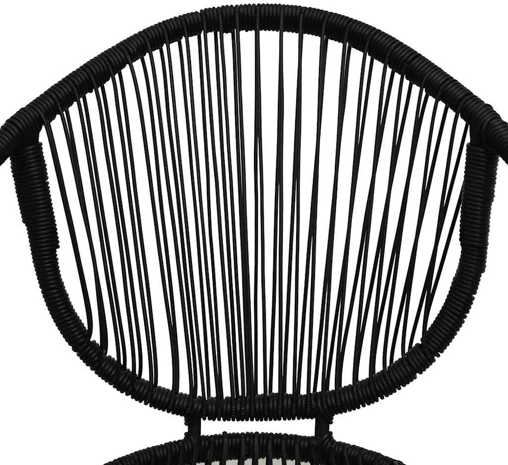 Lauko baldų komplektas Lauko valgomojo baldų komplektas, 3 dalių, juodas, PVC ratanas