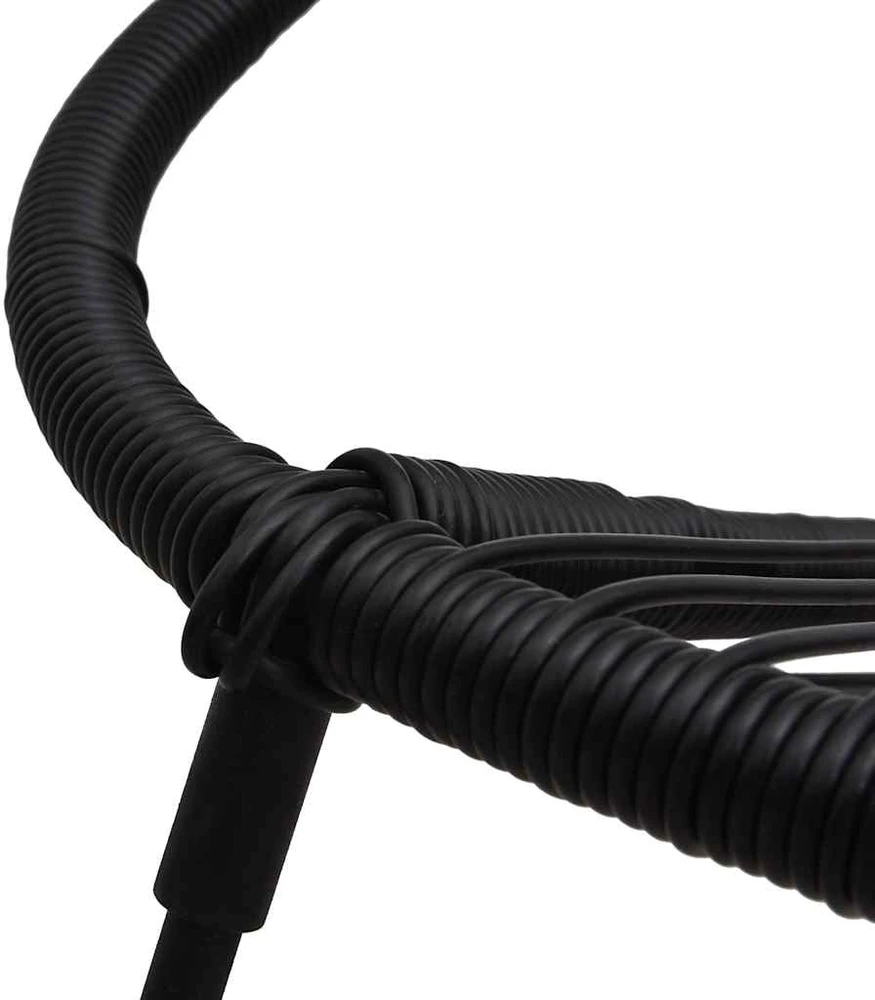 Lauko valgomojo baldų komplektas, 3 dalių, juodas, PVC ratanas
