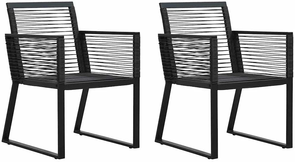 Lauko baldų komplektas Lauko valgomojo baldų komplektas, 3 dalių, juodas, PVC ratanas