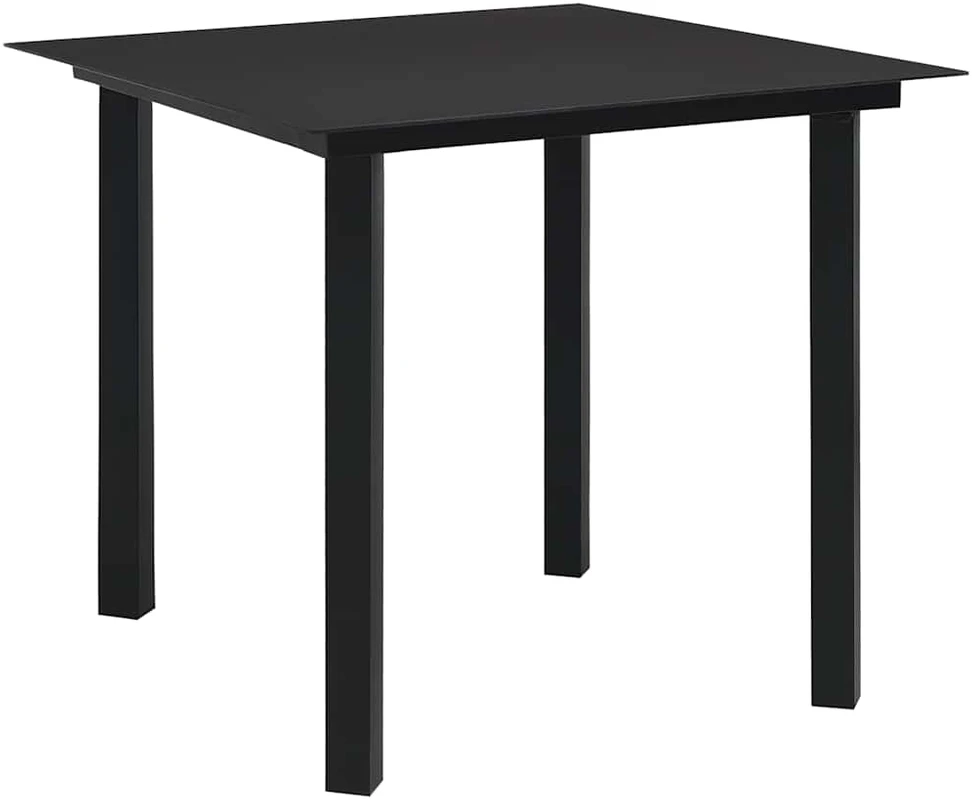Lauko valgomojo baldų komplektas, 3 dalių, juodas, PVC ratanas
