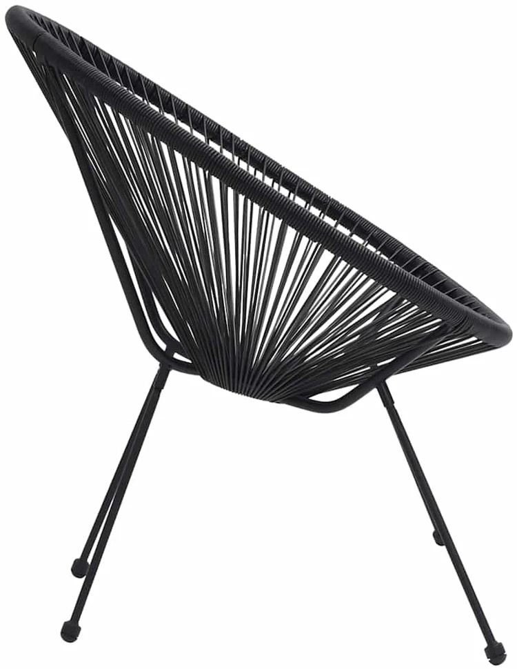 Lauko baldų komplektas Lauko valgomojo baldų komplektas, 3 dalių, juodas, PVC ratanas