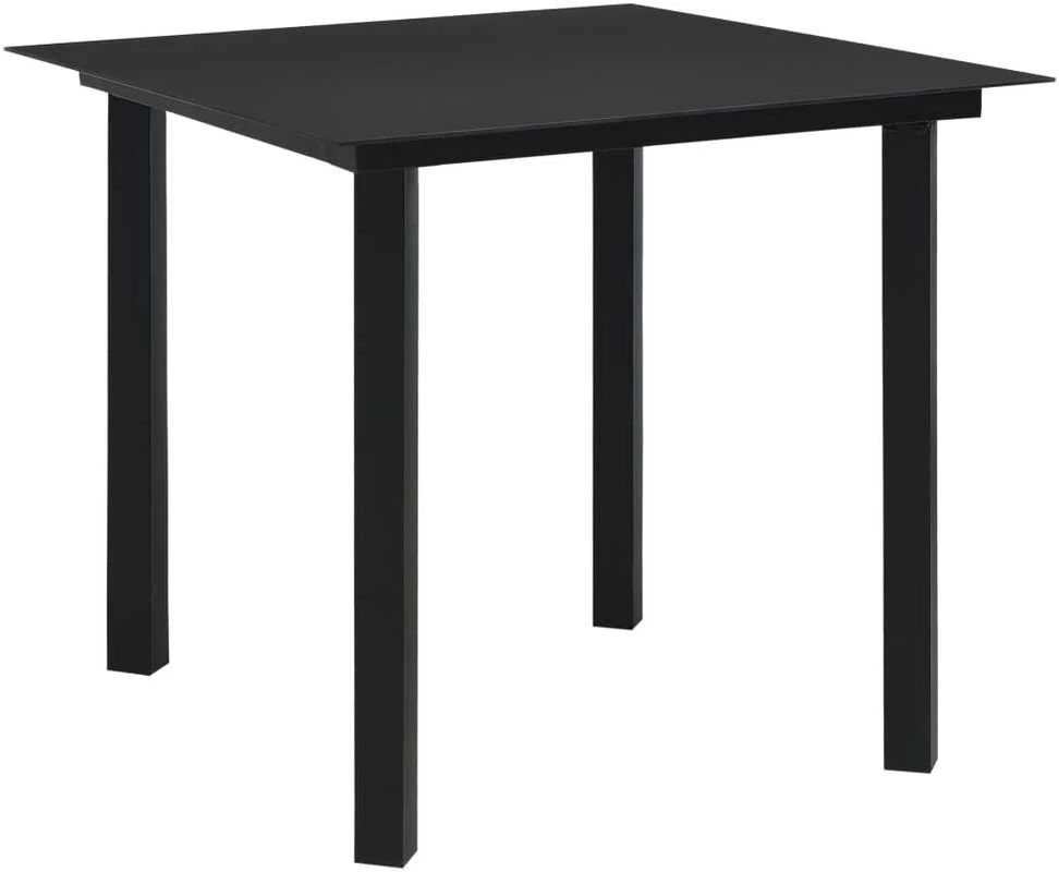 Lauko baldų komplektas Lauko valgomojo baldų komplektas, 5 dalių, juodas, PVC ratanas