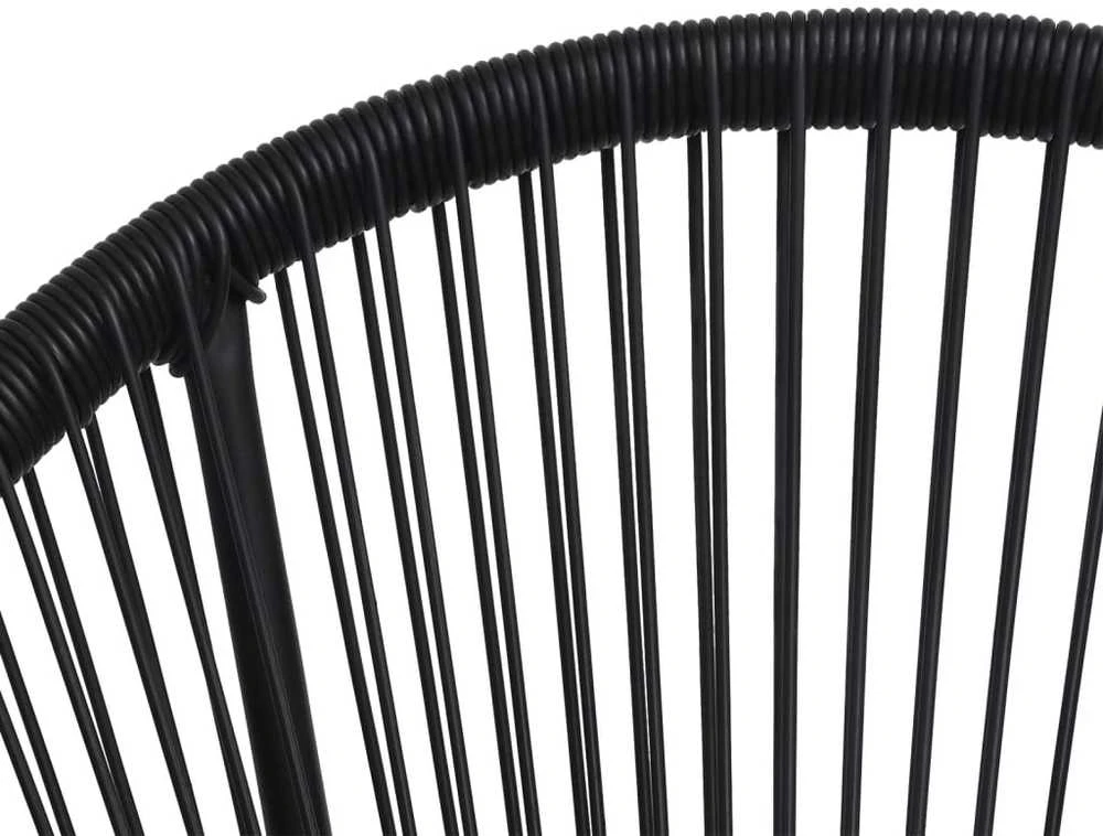 Lauko baldų komplektas Lauko valgomojo baldų komplektas, 5 dalių, juodas, PVC ratanas