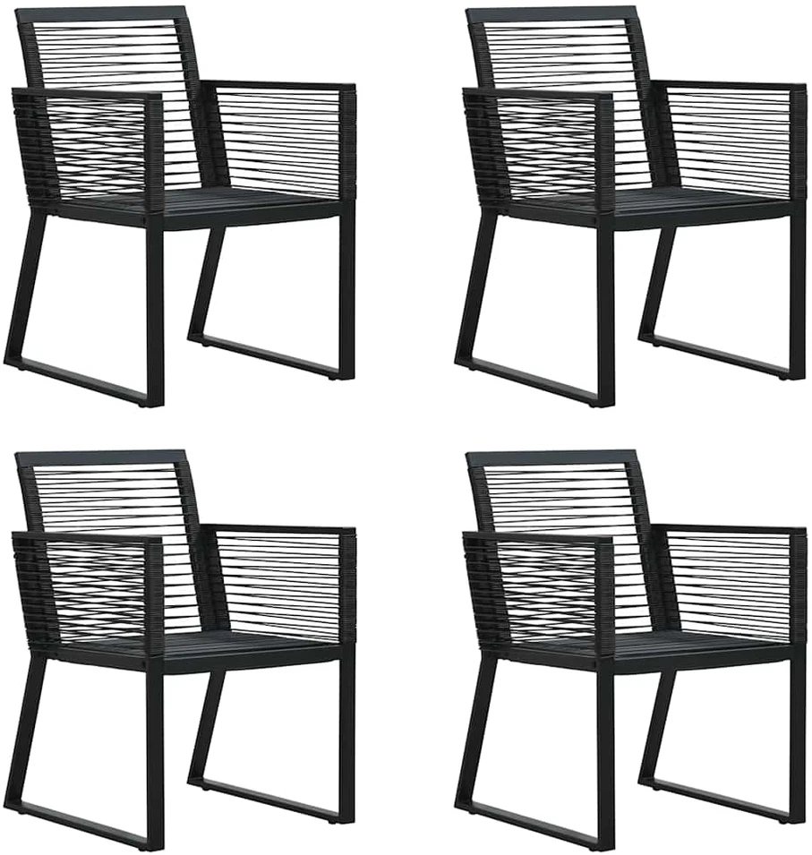 Lauko baldų komplektas Lauko valgomojo baldų komplektas, 5 dalių, juodas, PVC ratanas